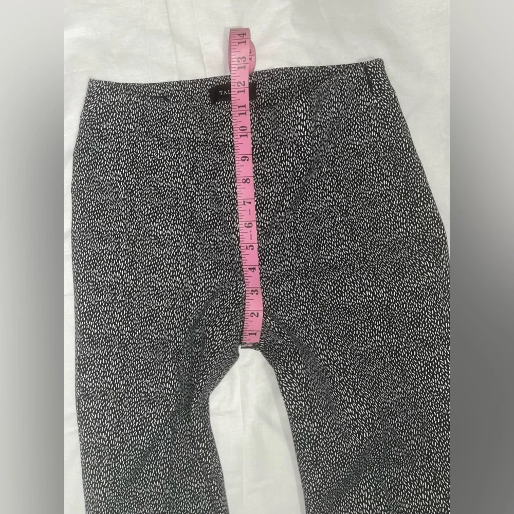 Talbots Black and White Rice Print Chatham Ankle Pants in size 4P - Picture 6 of 9